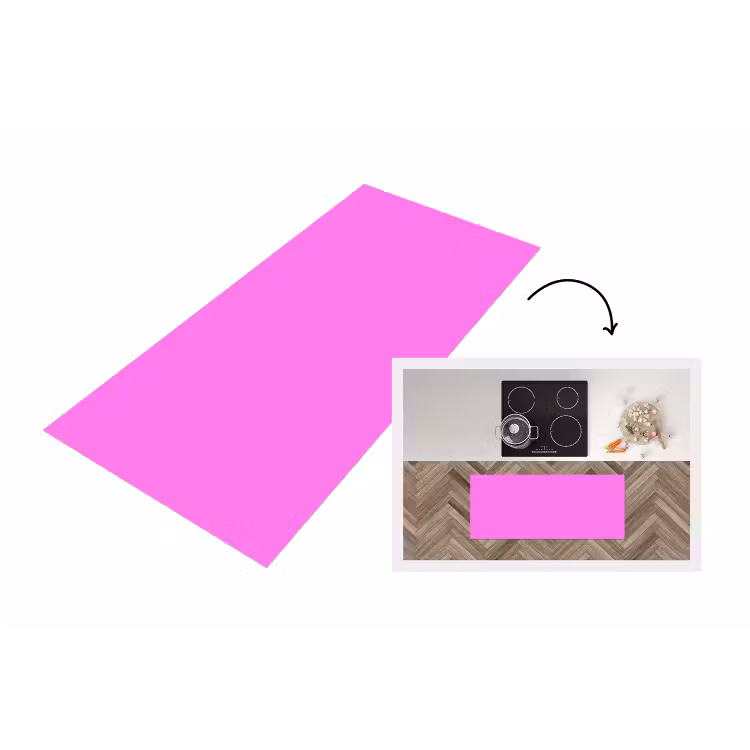 Bright - Orchid - Roze Keukenloper - keukenmat middel 536 -3d