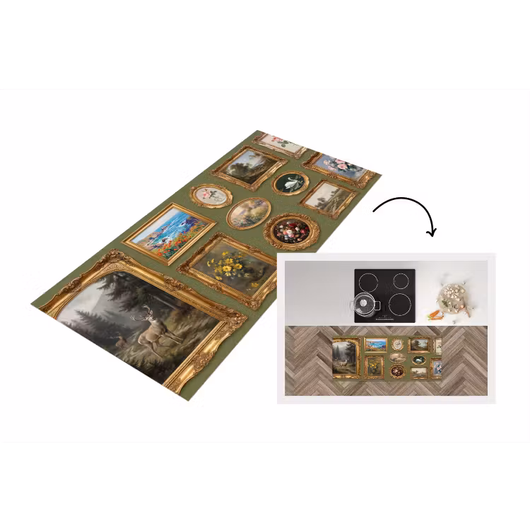 Hert - Bos - Natuur - Klassiek - Dieren Keukenloper - keukenmat middel -3d