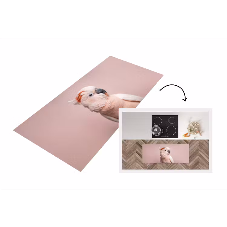 Kaketoe - Portret - Roze Keukenloper - keukenmat middel -3d