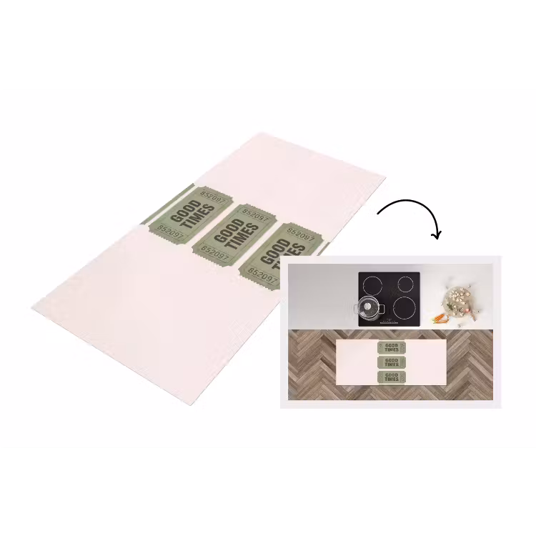 Kaartje - Vintage - Groen - Evenement - Collectie Keukenloper - keukenmat middel -3d