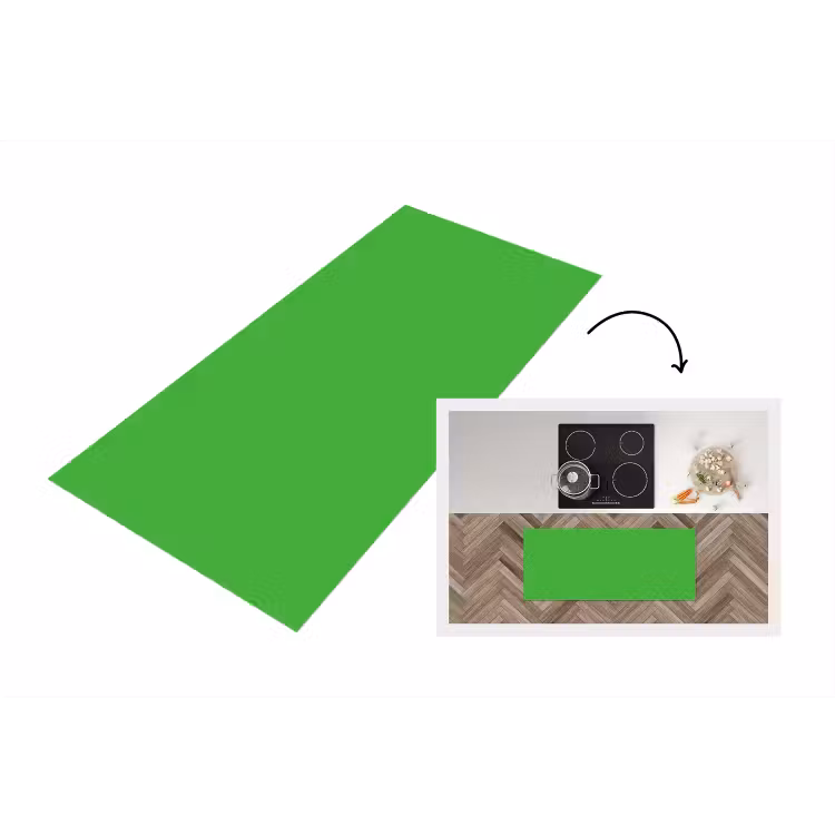 Kelly - Green - Groen Keukenloper - keukenmat middel 536 -3d