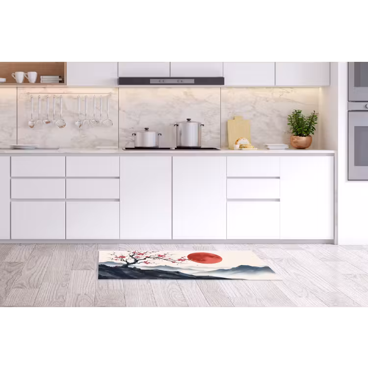 Kersenbloesem - Oosters - Rood Keukenloper - keukenmat middel -sfeer3
