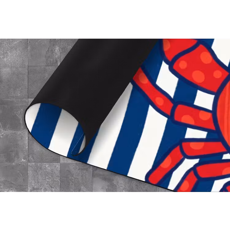 Krab - Strepen - Zeeleven - Illustratie - Rood Keukenloper - keukenmat middel -closeup