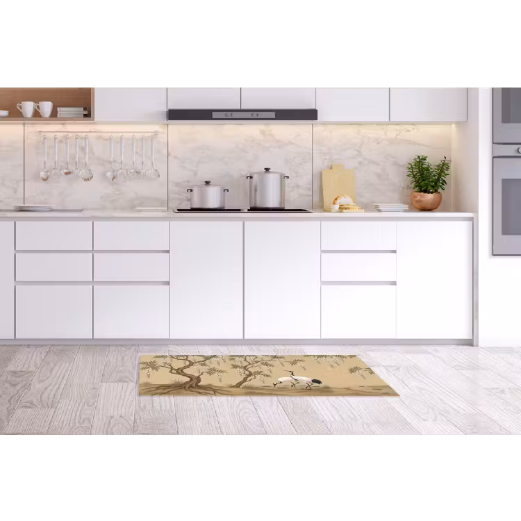 Kraanvogels - Water - Beige Keukenloper - keukenmat middel -sfeer3