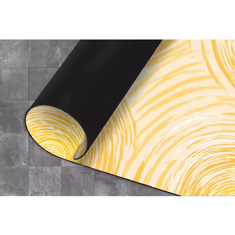 Cirkels - Abstract - Artistiek - Geel Keukenloper - keukenmat middel 536 -closeup