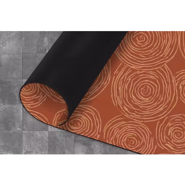 Cirkels - Abstract - Artistiek - Terracotta Keukenloper - keukenmat middel 536 -closeup