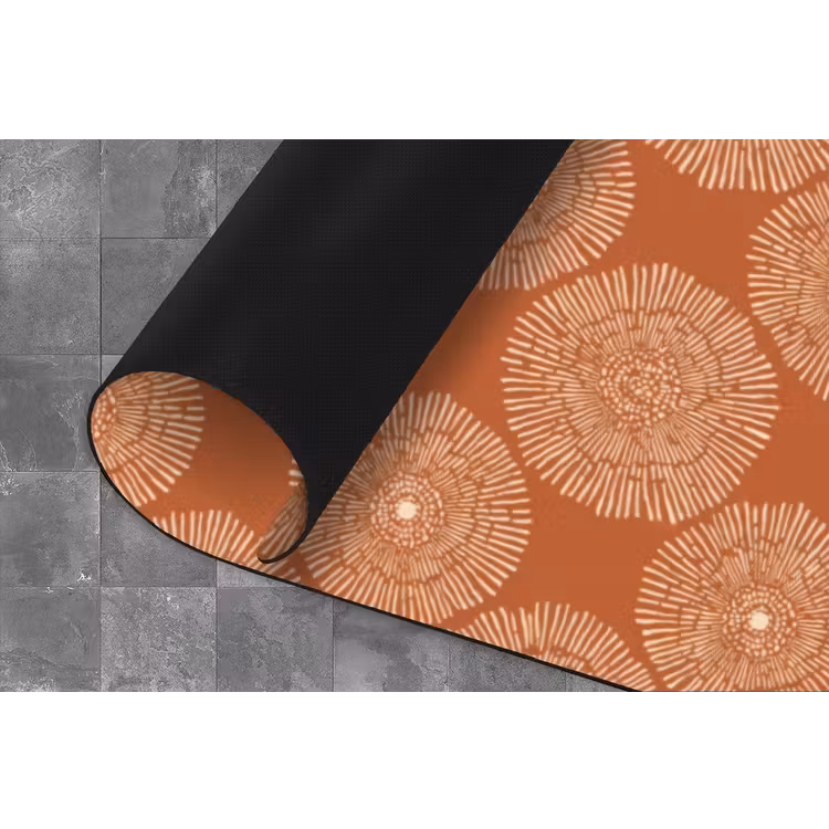 Cirkels - Grafisch - Patroon - Terracotta Keukenloper - keukenmat middel 536 -closeup