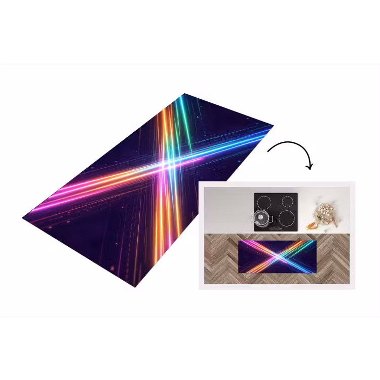 Kruisen - Lasterstralen - Neon Keukenloper - keukenmat middel -3d