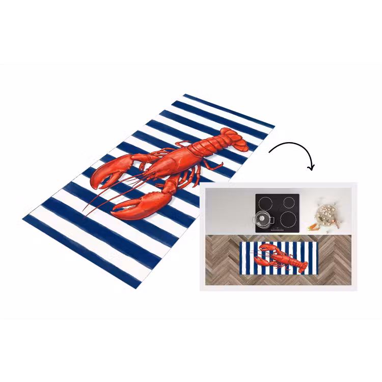 Schaaldier - Kreeft - Marine - Illustratie - Rood Keukenloper - keukenmat middel -3d
