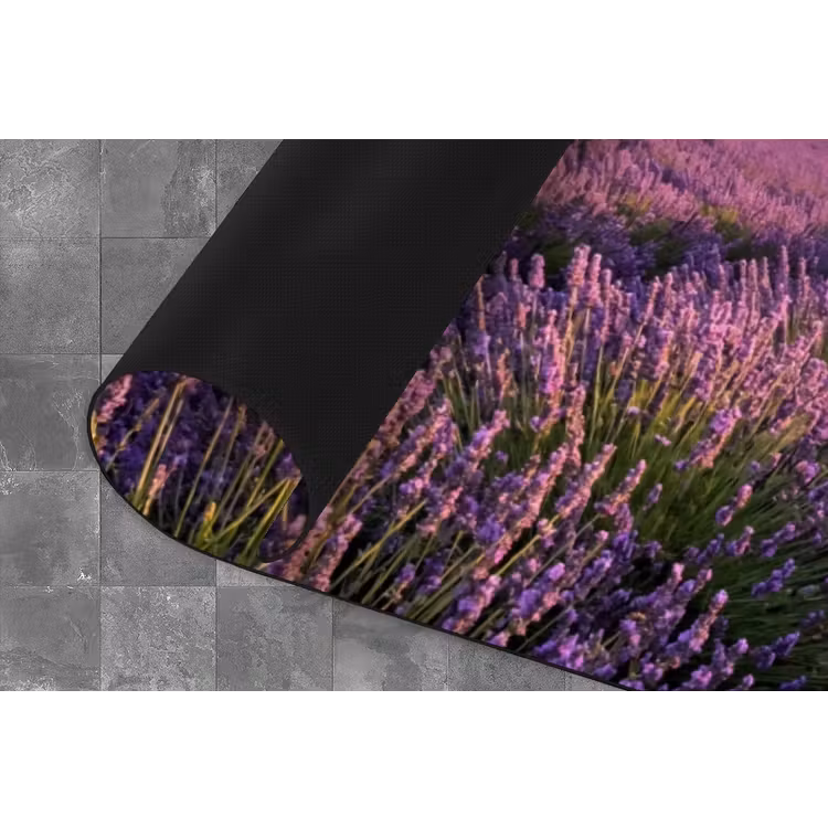 Landschap - Lavendelveld - Paars Keukenloper - keukenmat middel -closeup