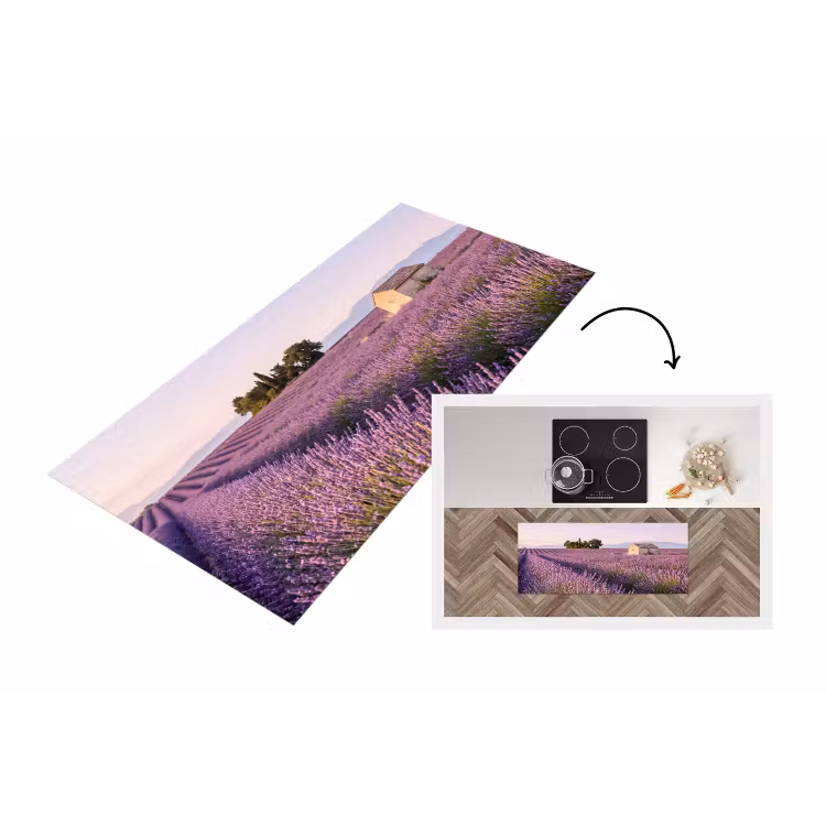 Lavendel - Landschap - Sereen - Paars Keukenloper - keukenmat middel -3d
