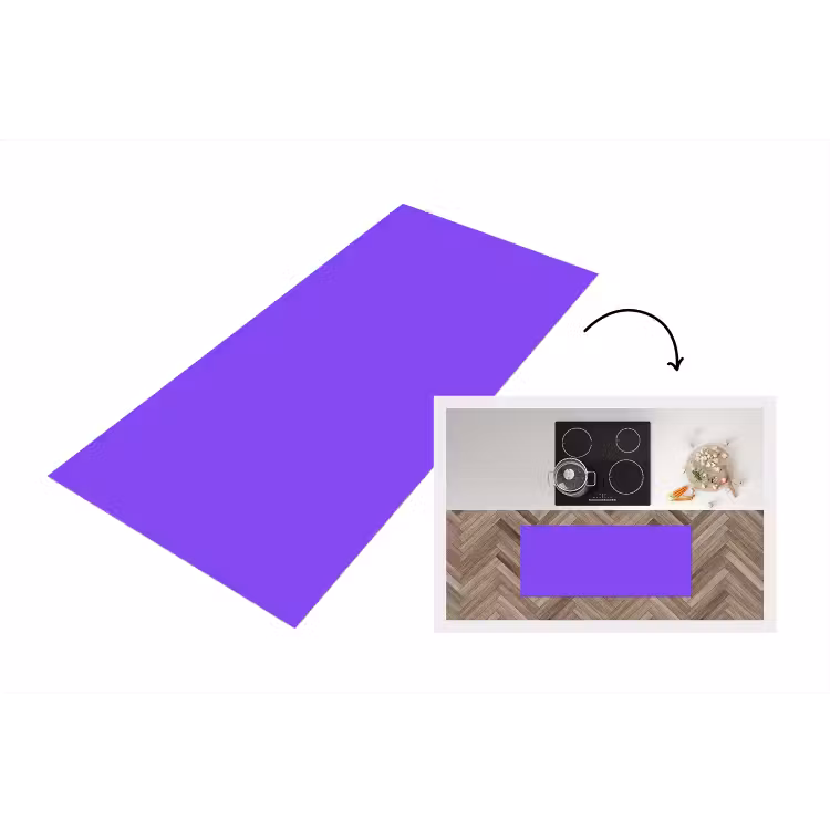 Vivid - Violet - Paars Keukenloper - keukenmat middel 536 -3d