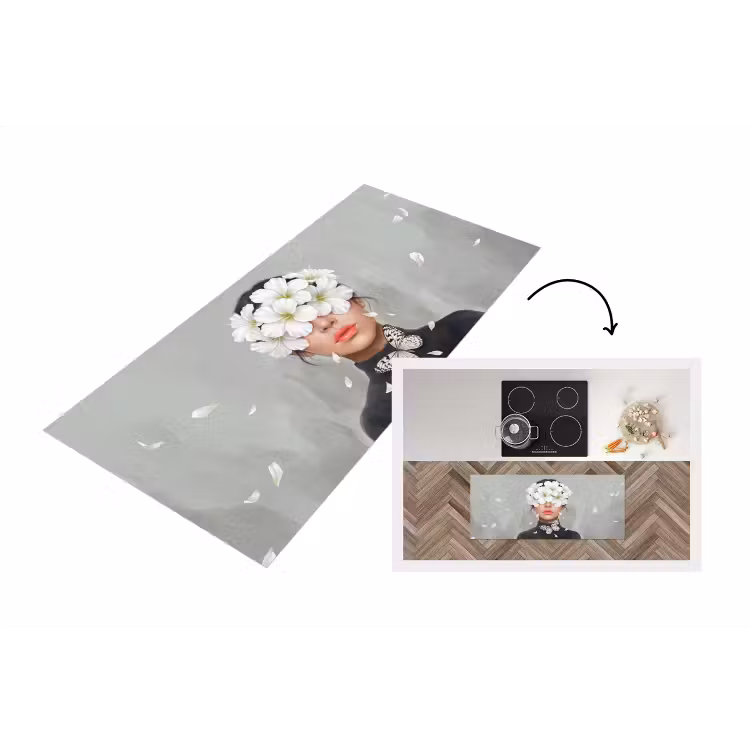Lelies - Portret - Wit Keukenloper - keukenmat middel -3d