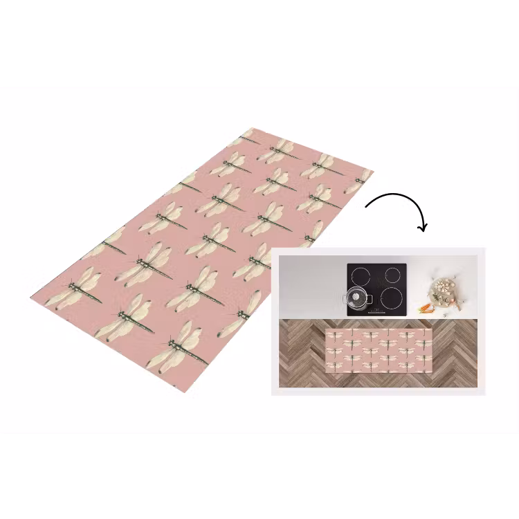 Lillibellen - Patroon - Roze Keukenloper - keukenmat middel 536 -3d