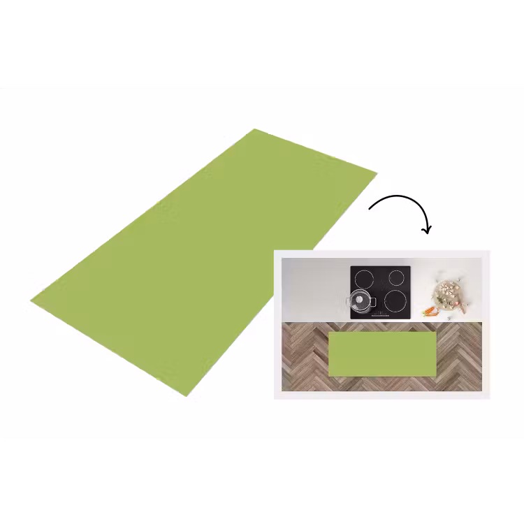Lime - Glow - Groen Keukenloper - keukenmat middel 536 -3d