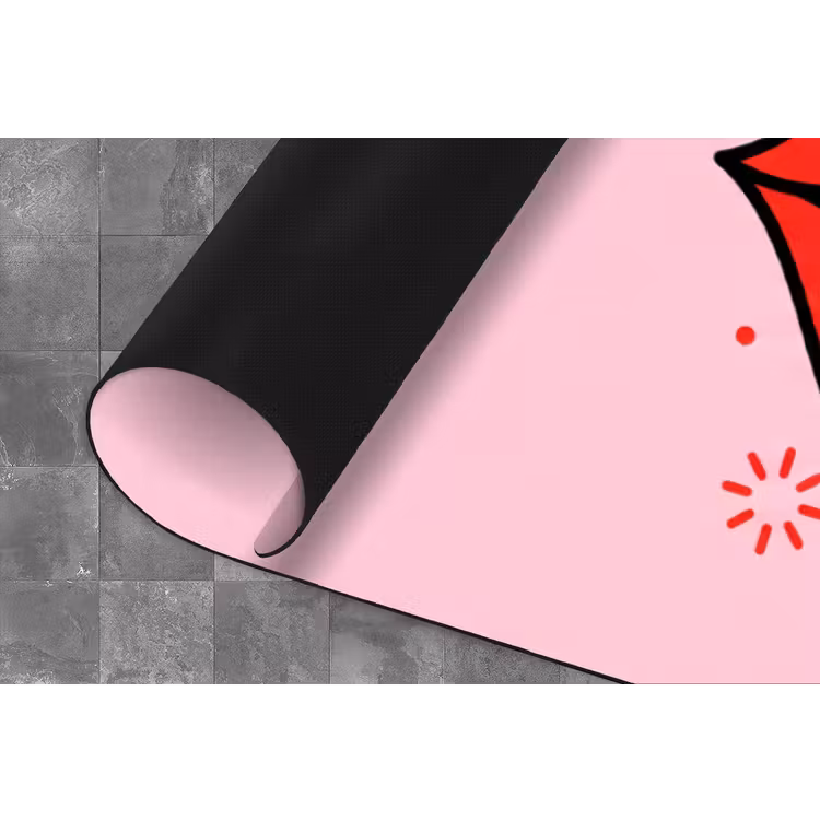 Lippen - Tong - Pop-art - Kleurrijk - Roze Keukenloper - keukenmat middel -closeup