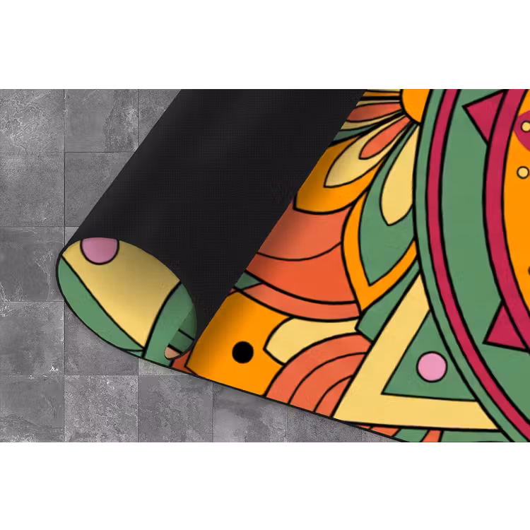 Mandala - Bloemen - Abstract - Kleurrijk Keukenloper - keukenmat middel -closeup
