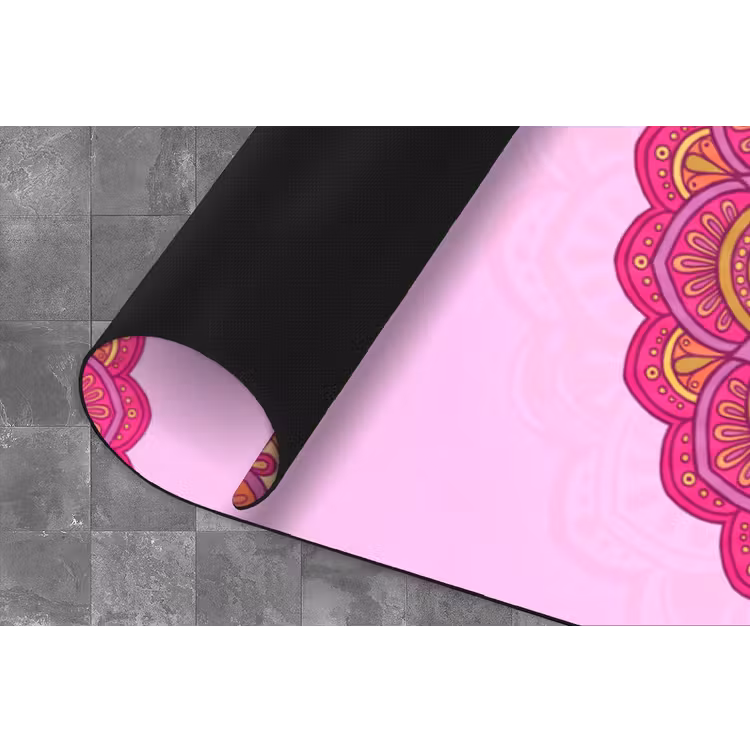 Mandala - Cirkel - Spiritueel - Oosters - Roze Keukenloper - keukenmat middel -closeup