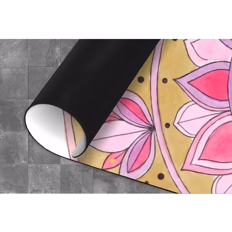 Mandala - Patroon - Kunst - Aquarel - Roze Keukenloper - keukenmat middel -closeup