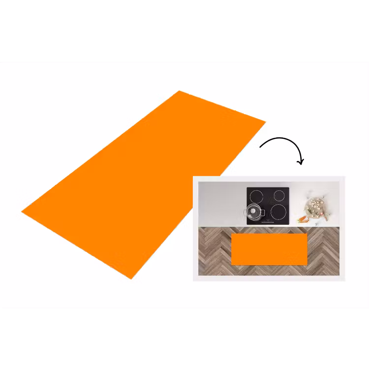 Marigold - Glow - Oranje Keukenloper - keukenmat middel 536 -3d