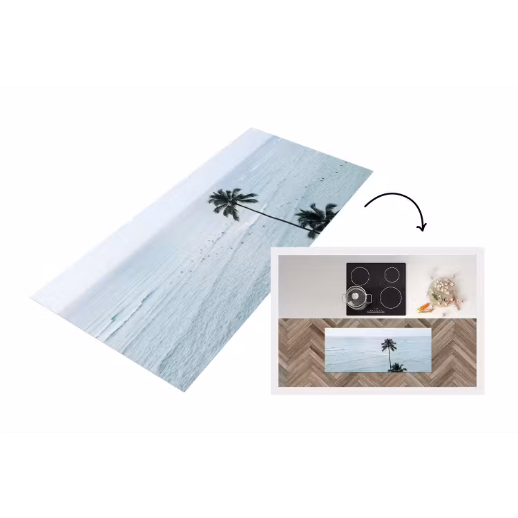 Oceaan - Palmbomen - Surfers Keukenloper - keukenmat middel -3d