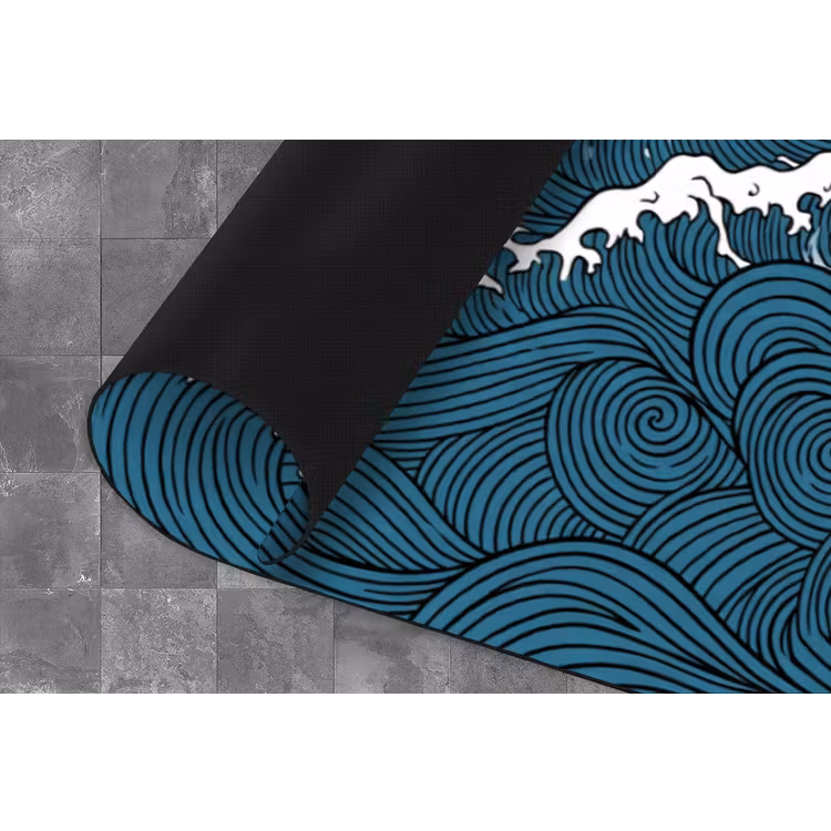 Zee - Golven - Japans - Natuur - Blauw Keukenloper - keukenmat middel -closeup