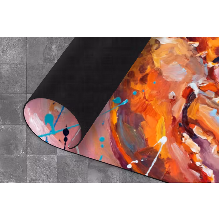 Zeeleven - Kreeft - Spatters - Abstract - Roze Keukenloper - keukenmat middel -closeup