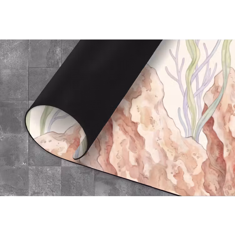 Zeeleven - Koraal - Onderwater - Illustratie - Kleurrijk Keukenloper - keukenmat middel -closeup