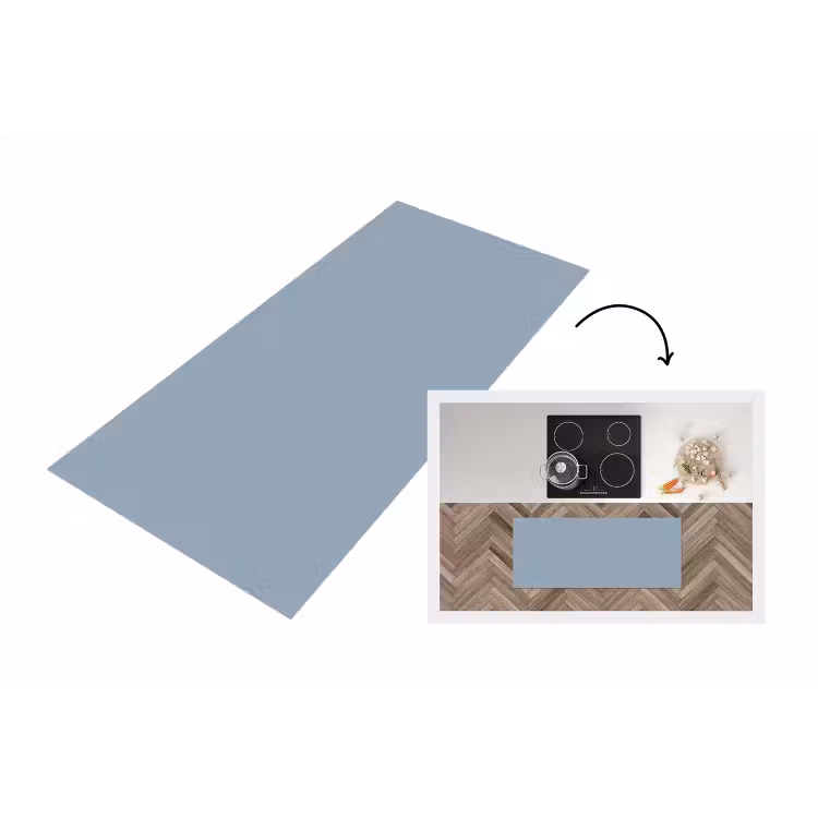 Mellow - Breeze - Blauw Keukenloper - keukenmat middel 536 -3d