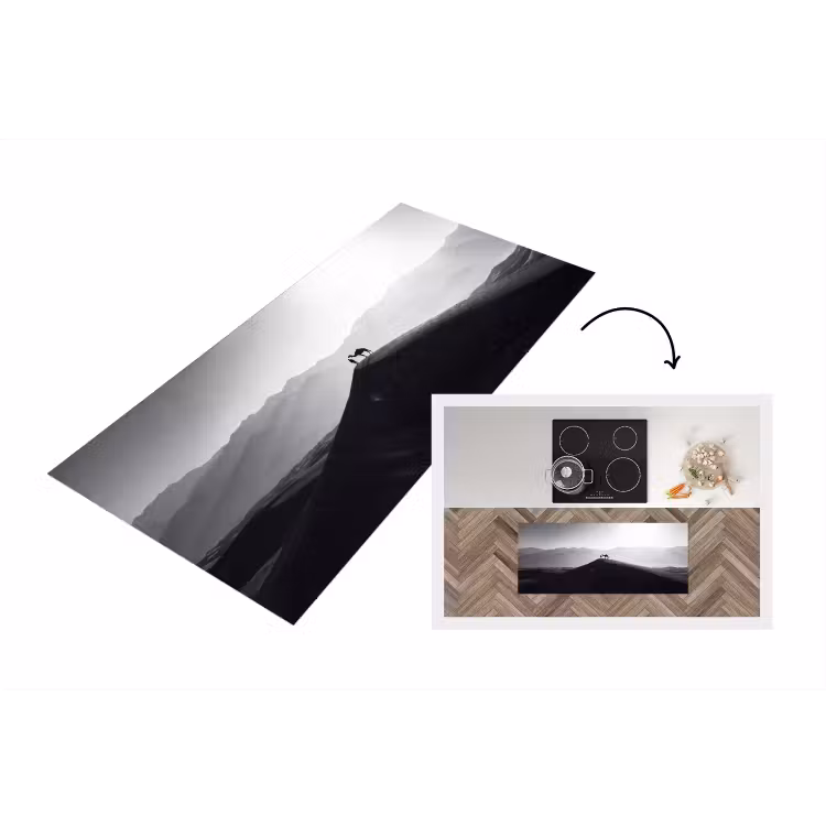 Mens - Kameel - Zandduin - Natuur - Monochroom Keukenloper - keukenmat middel -3d