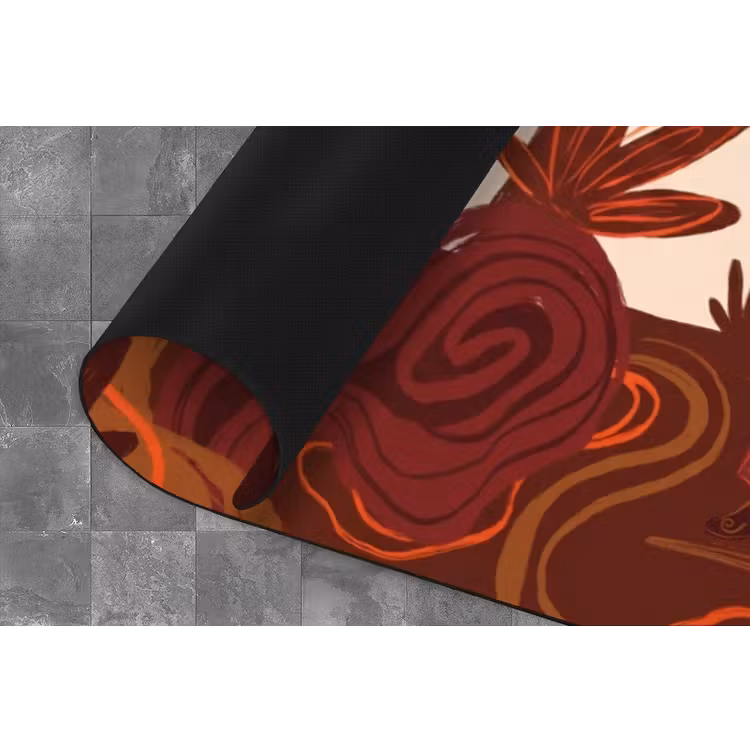 Mensen - Cowboykleding - Westerse stijl - Illustratie - Bruin Keukenloper - keukenmat middel -closeup