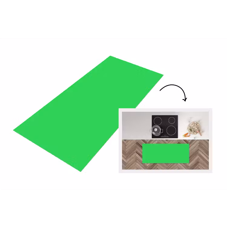 Mint - Green - Groen Keukenloper - keukenmat middel 536 -3d