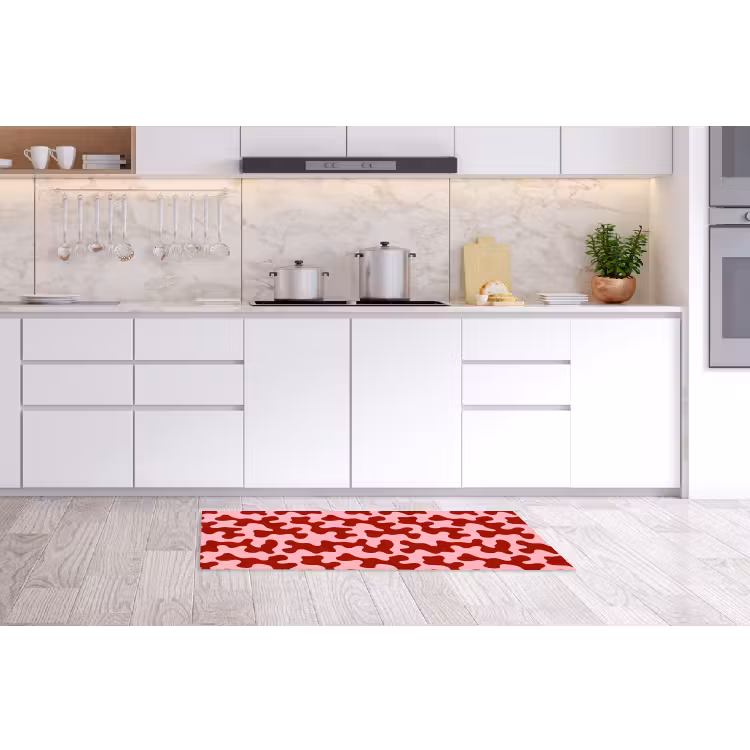 Modern - Abstract - Rood Keukenloper - keukenmat middel 536 -sfeer3