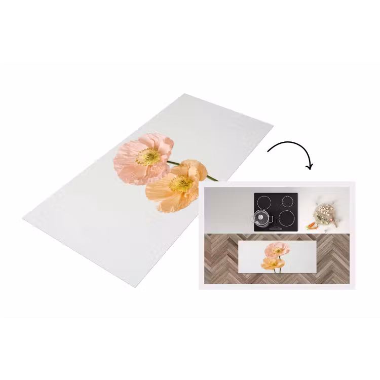 Papavers - Botanisch - Roze Keukenloper - keukenmat middel -3d