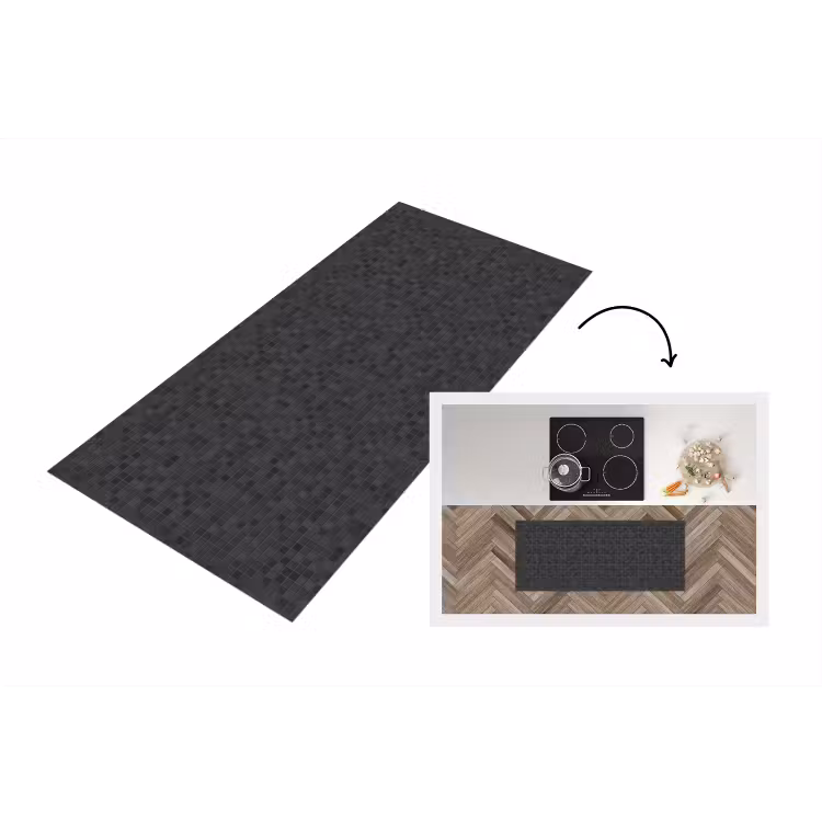 Mozaïek - Patroon - Zwart Keukenloper - keukenmat middel 536 -3d