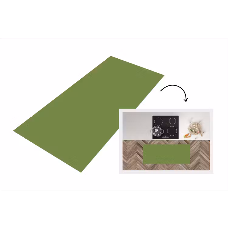 Moss - Green - Groen Keukenloper - keukenmat middel 536 -3d
