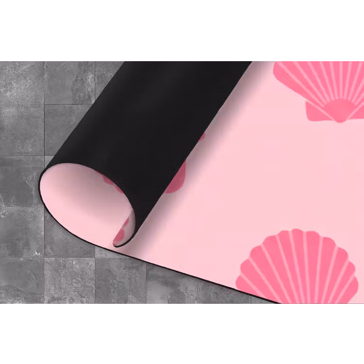 Schelp - Patroon - Zee - Modern - Roze Keukenloper - keukenmat middel -closeup