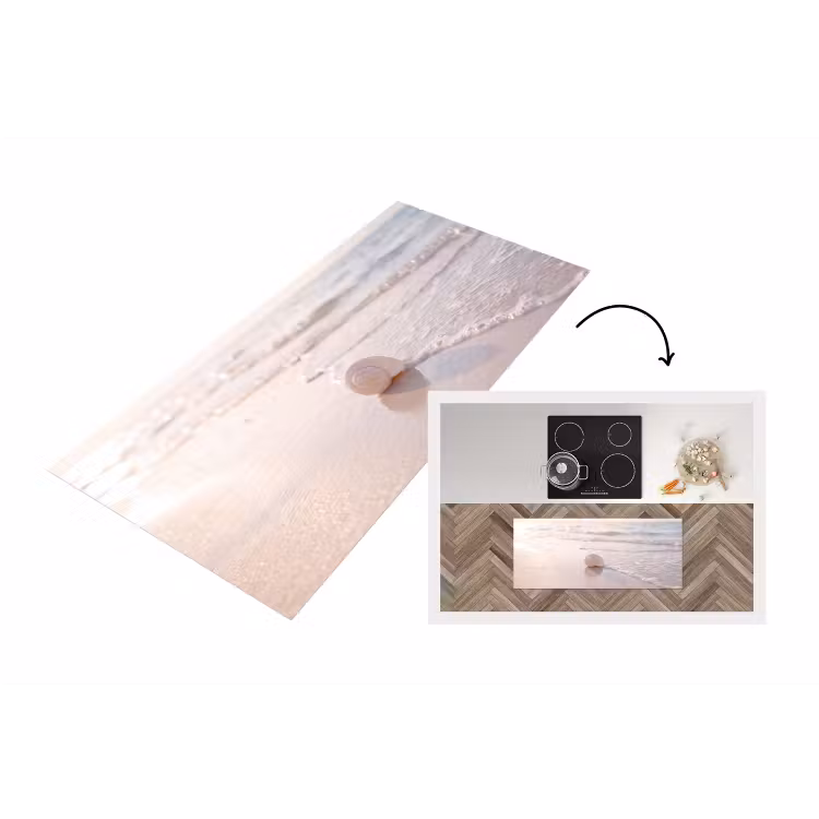 Zeeschelp - Strand - Zee - Natuur - Beige Keukenloper - keukenmat middel -3d