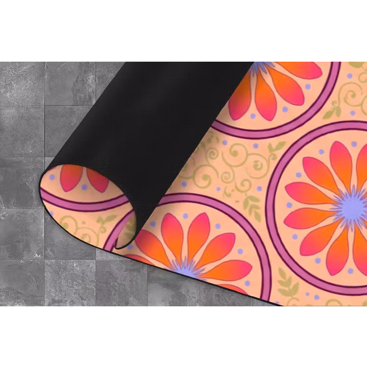 Patroon - Bloemen - Decoratief - Kleurrijk - Modern Keukenloper - keukenmat middel -closeup