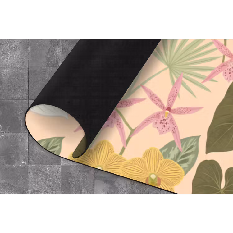 Patroon - Bloemen - Kleurrijk Keukenloper - keukenmat middel -closeup