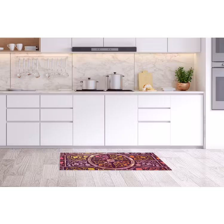 Patroon - Floraal - Oosters - Paars - Goud Keukenloper - keukenmat middel -sfeer3
