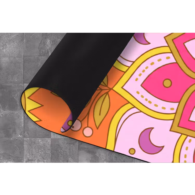Patroon - Bloemmotief - Decoratie - Abstract - Roze Keukenloper - keukenmat middel -closeup