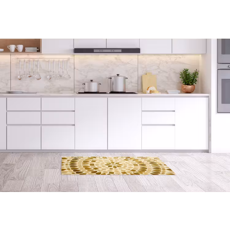 Patroon - Vormen - Mozaïek - Abstract - Goud Keukenloper - keukenmat middel -sfeer3