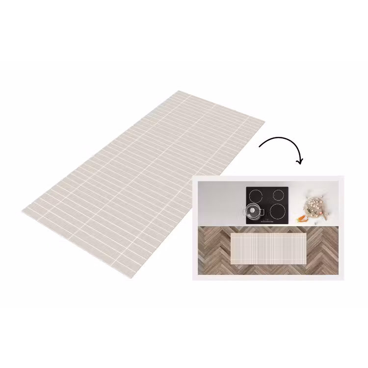 Patroon - Tegels - Zand Keukenloper - keukenmat middel 536 -3d