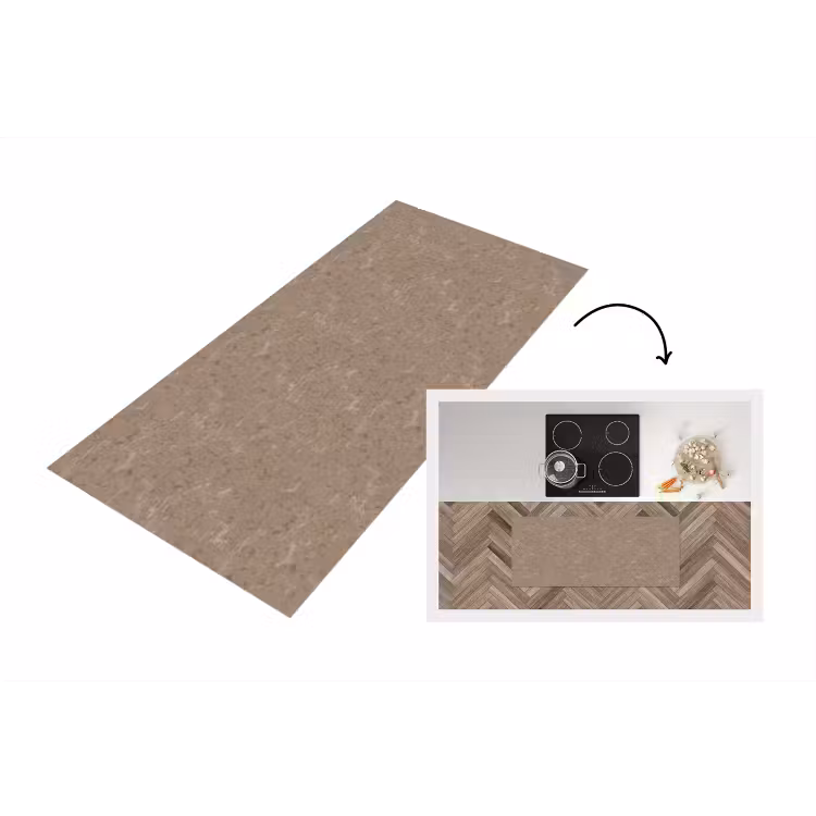 Patroon - Kalksteen - Beige Keukenloper - keukenmat middel 536 -3d