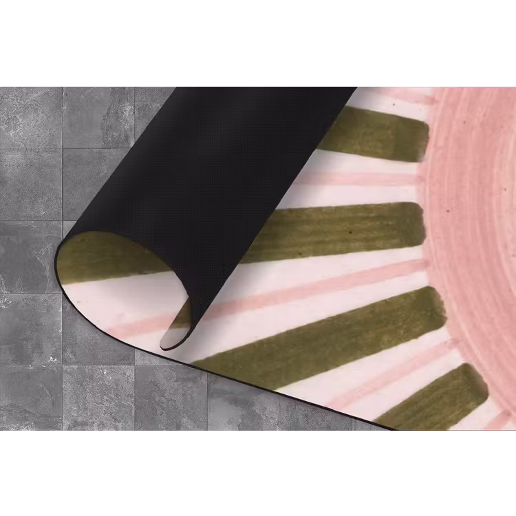 Patroon - Cirkel - Stralen - Abstract - Roze Keukenloper - keukenmat middel -closeup