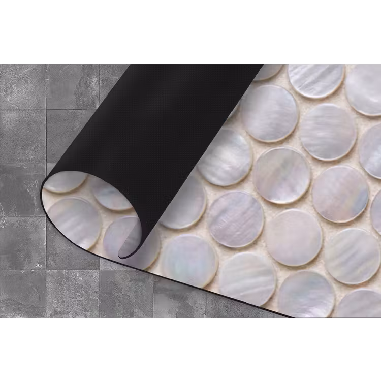 Patroon - Cirkels - Abstract - Modern - Wit Keukenloper - keukenmat middel -closeup