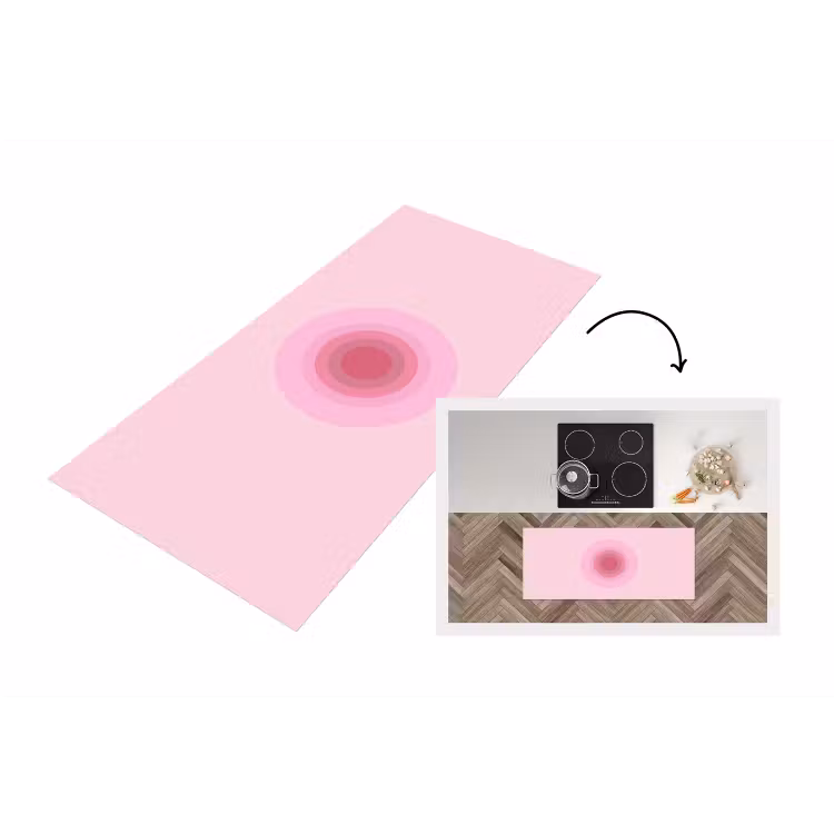 Patroon - Cirkels - Abstract - Roze - Modern Keukenloper - keukenmat middel -3d