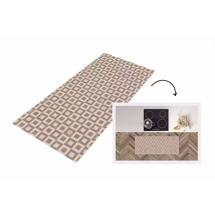 Patroon - Marmer - Beige Keukenloper - keukenmat middel 536 -3d