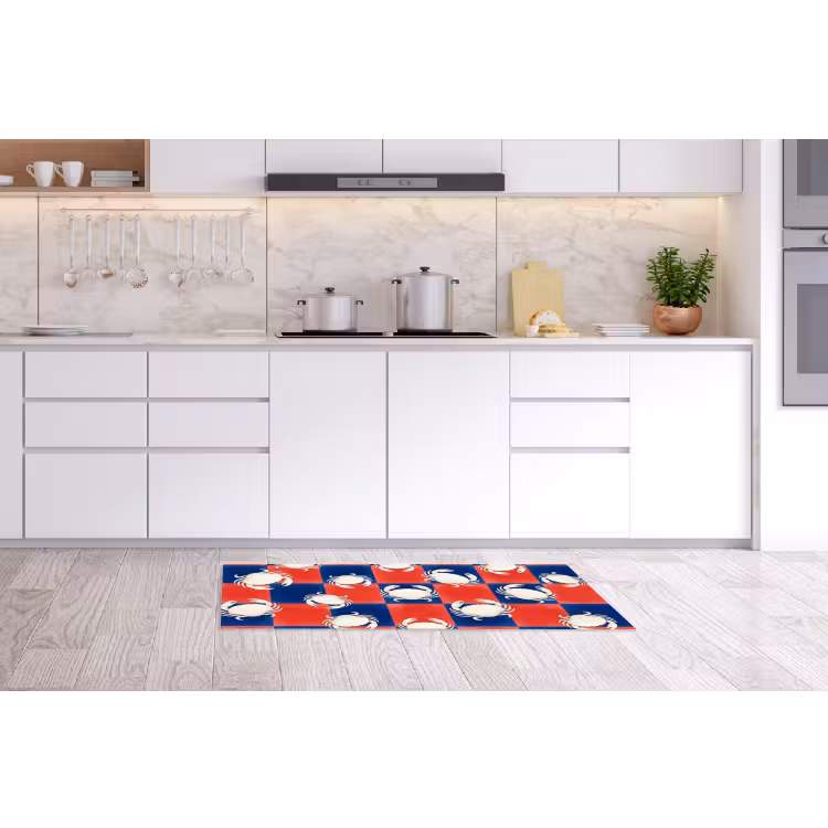 Patroon - Zeeleven - Rood - Blauw - Abstract Keukenloper - keukenmat middel -sfeer3